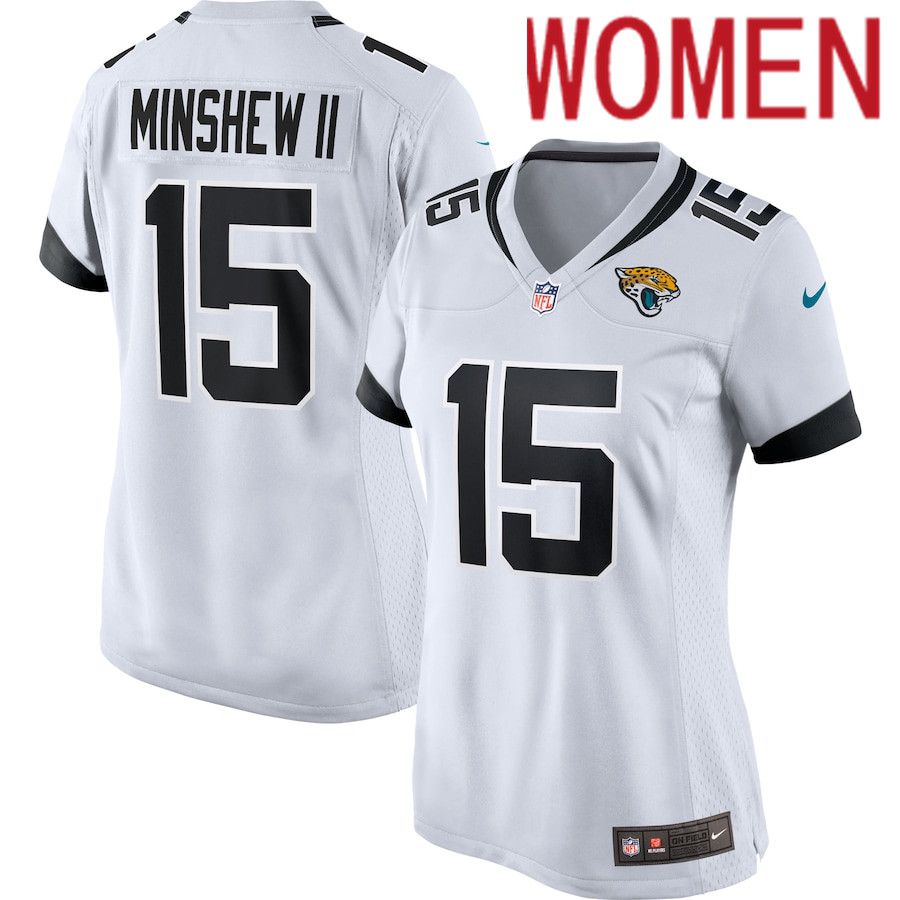 Women Jacksonville Jaguars 15 Gardner Minshew II Nike White Game NFL Jersey